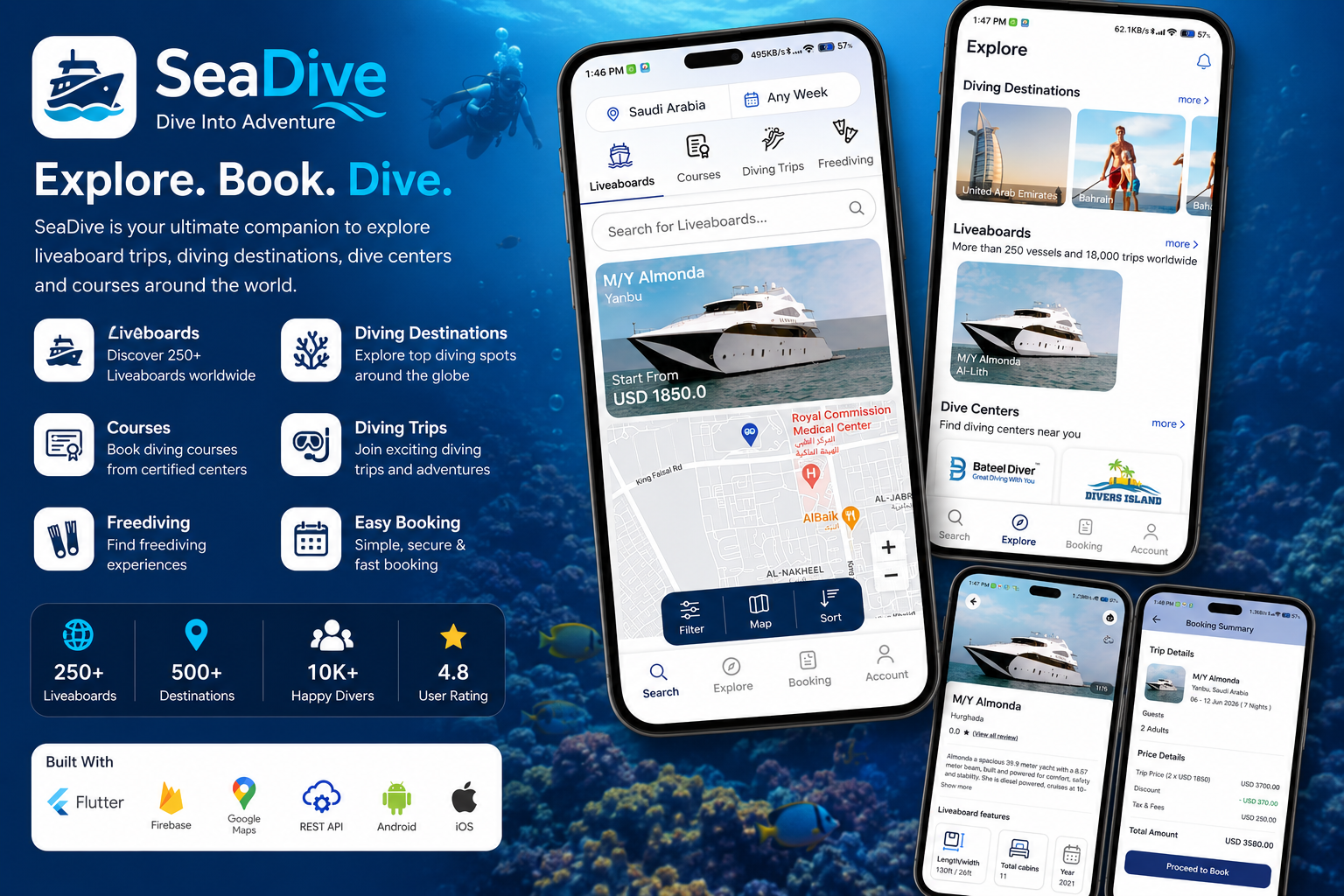 SeaDive – Liveaboard, Diving Trips & Adventure Booking Mobile App