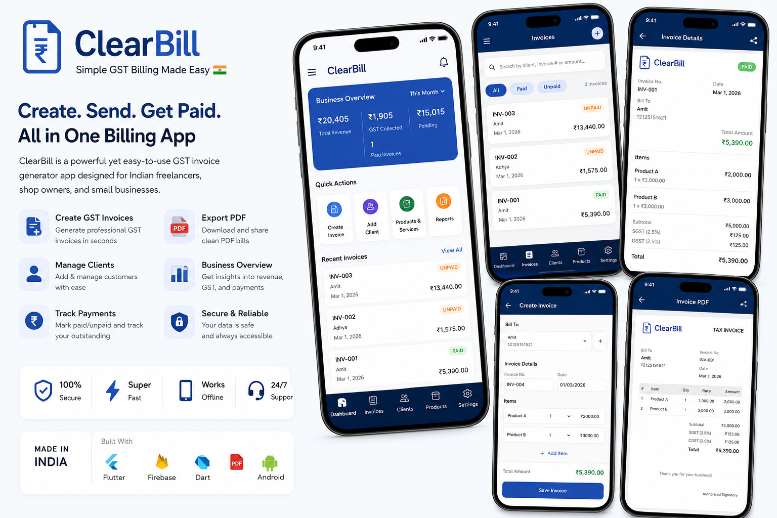 ClearBill – GST Invoice & Billing App for Indian Businesses